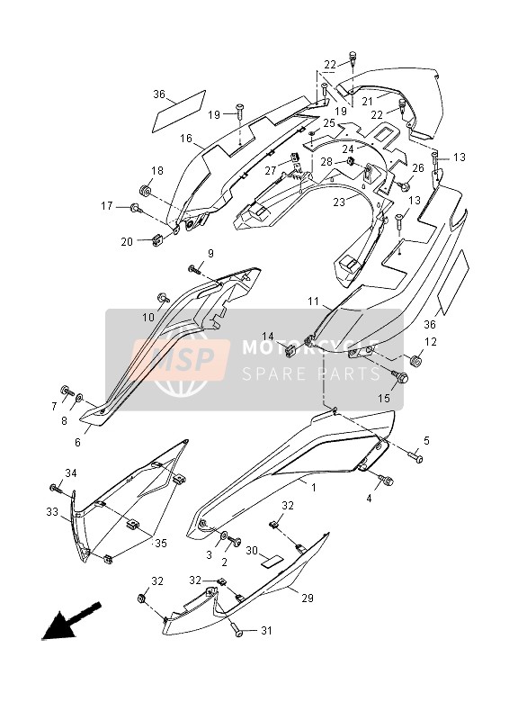 Yamaha YP250R 2014 Side Cover for a 2014 Yamaha YP250R